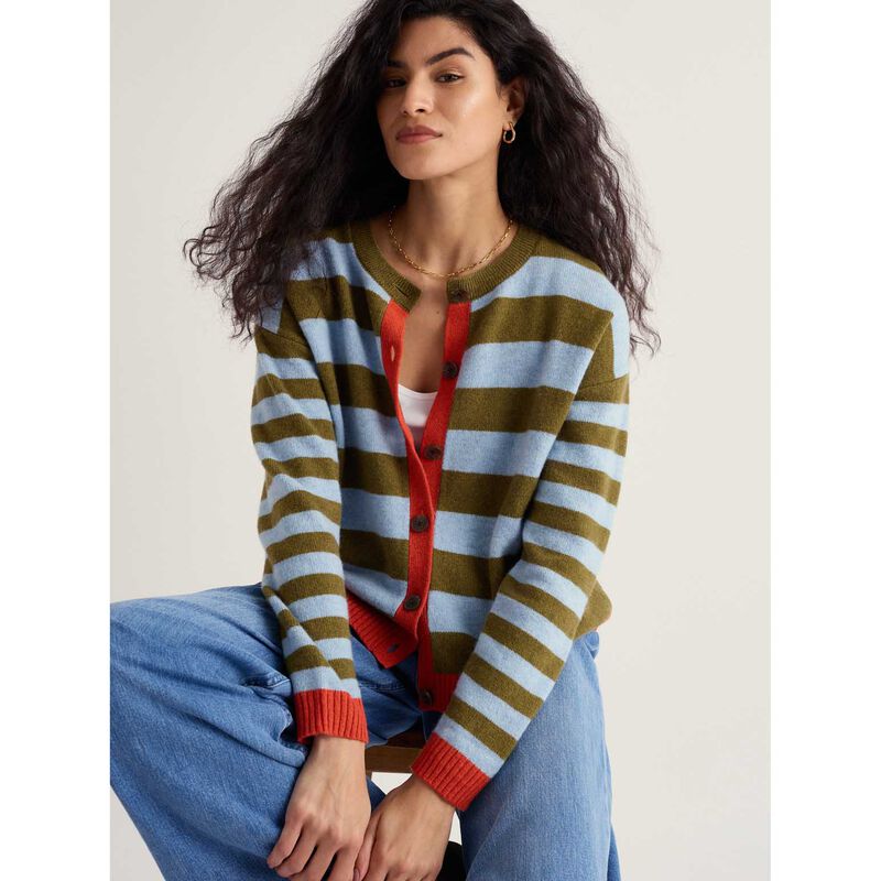 Seasalt Cornwall Pinwell Cardigan - Bright Shape Seagrass Mix image number 2